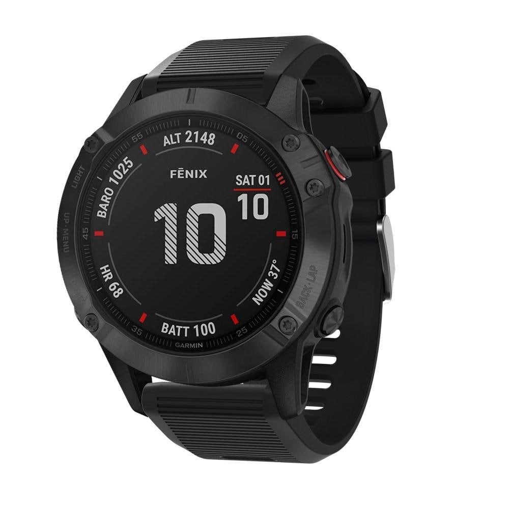 Garmin Fenix 6X Pro Armband i silikon, svart