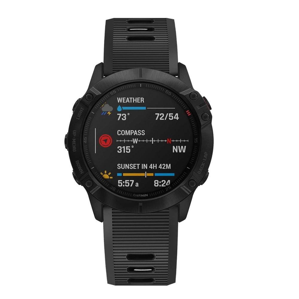 Garmin Fenix 6X Armband i silikon, svart