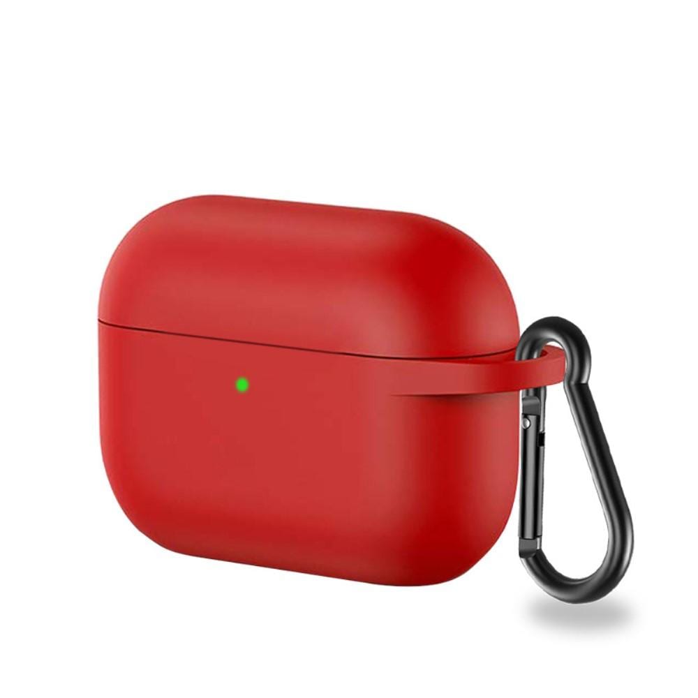 Apple AirPods Pro Silikonskal + karbinhake, Röd