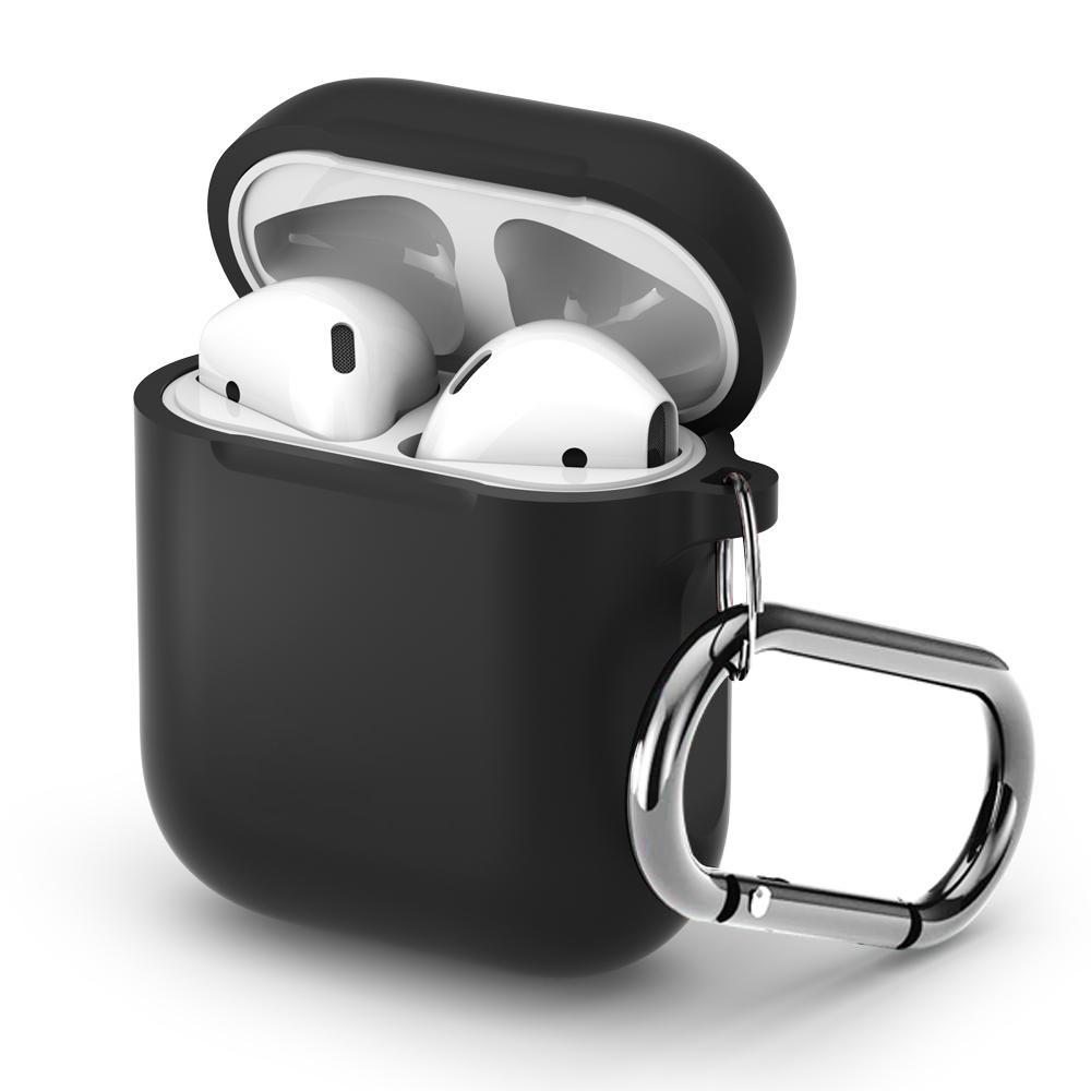 AirPods Silikonskal + karbinhake, svart