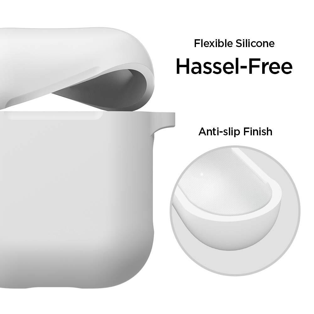 AirPods Silikonskal + karbinhake, vit