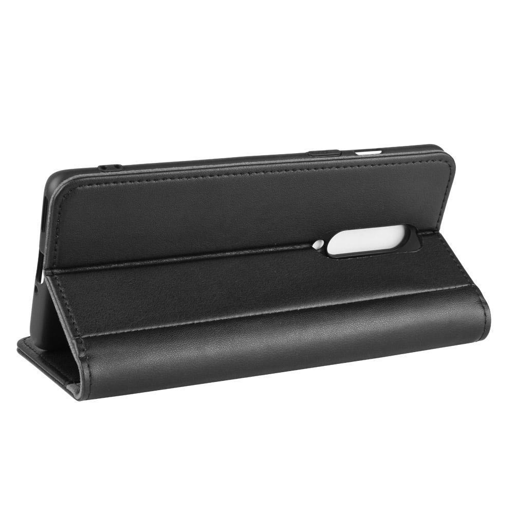 OnePlus 8 Plånboksfodral i Äkta Läder, svart