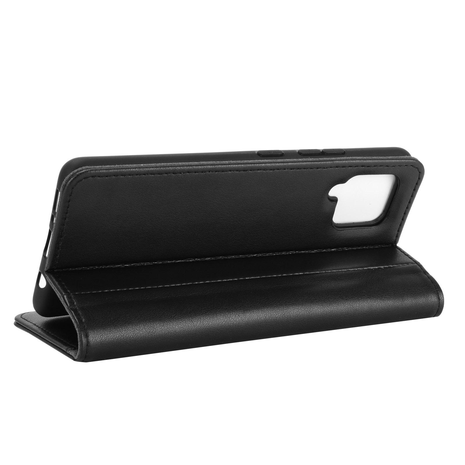 Samsung Galaxy A12 Plånboksfodral i Äkta Läder, svart