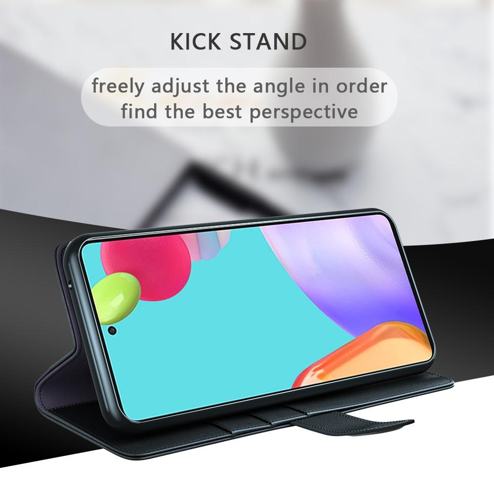 Samsung Galaxy A72 5G Plånboksfodral i Äkta Läder, Svart