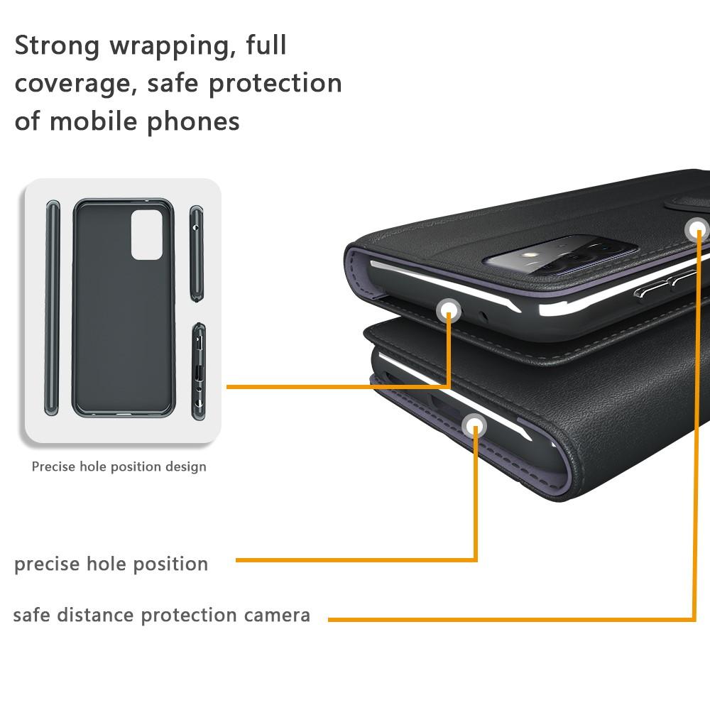 Samsung Galaxy A72 5G Plånboksfodral i Äkta Läder, svart