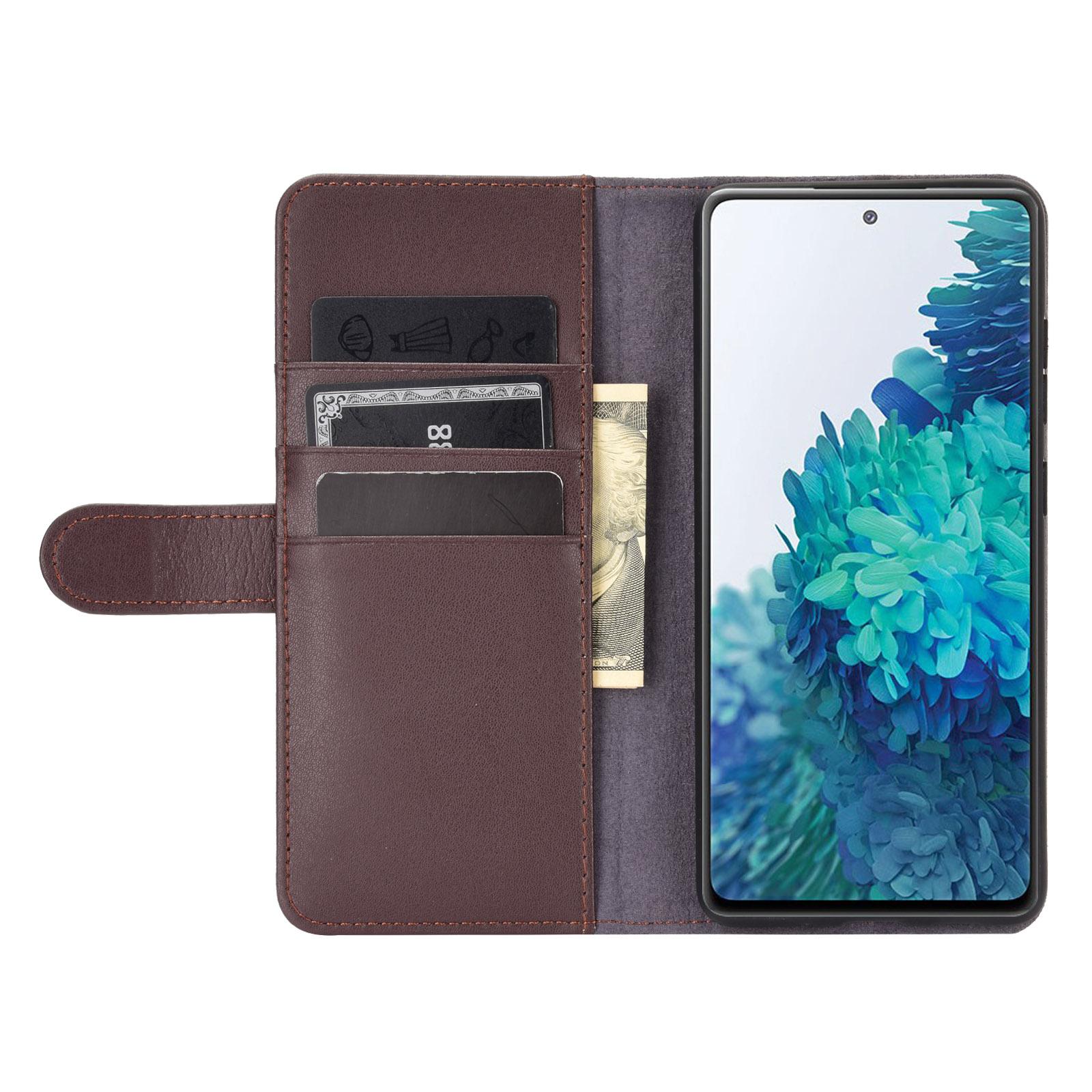 Samsung Galaxy S20 FE Plånboksfodral i Äkta Läder, brun