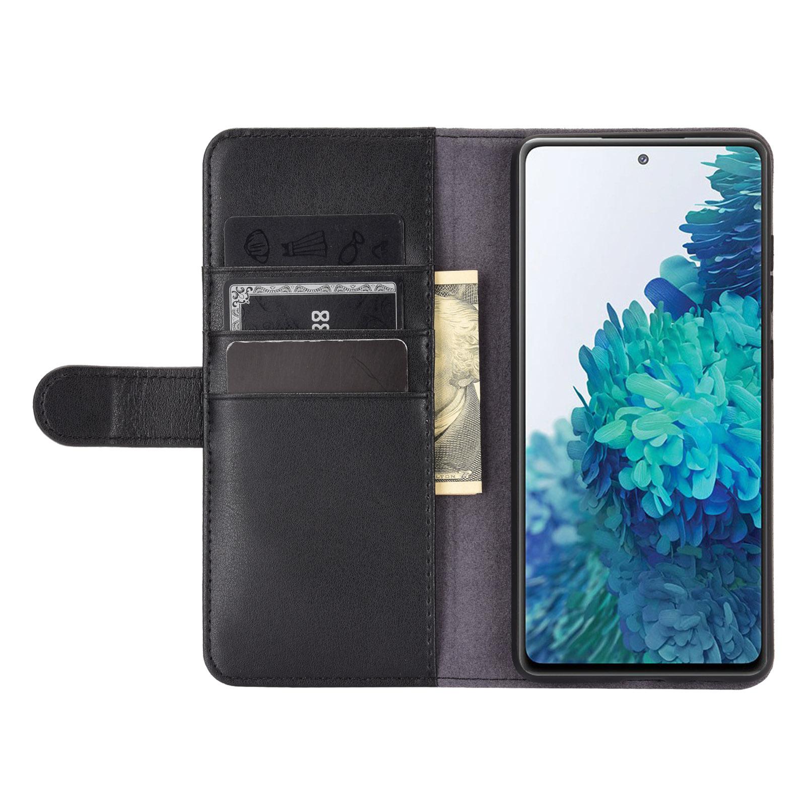 Samsung Galaxy S20 FE Plånboksfodral i Äkta Läder, svart