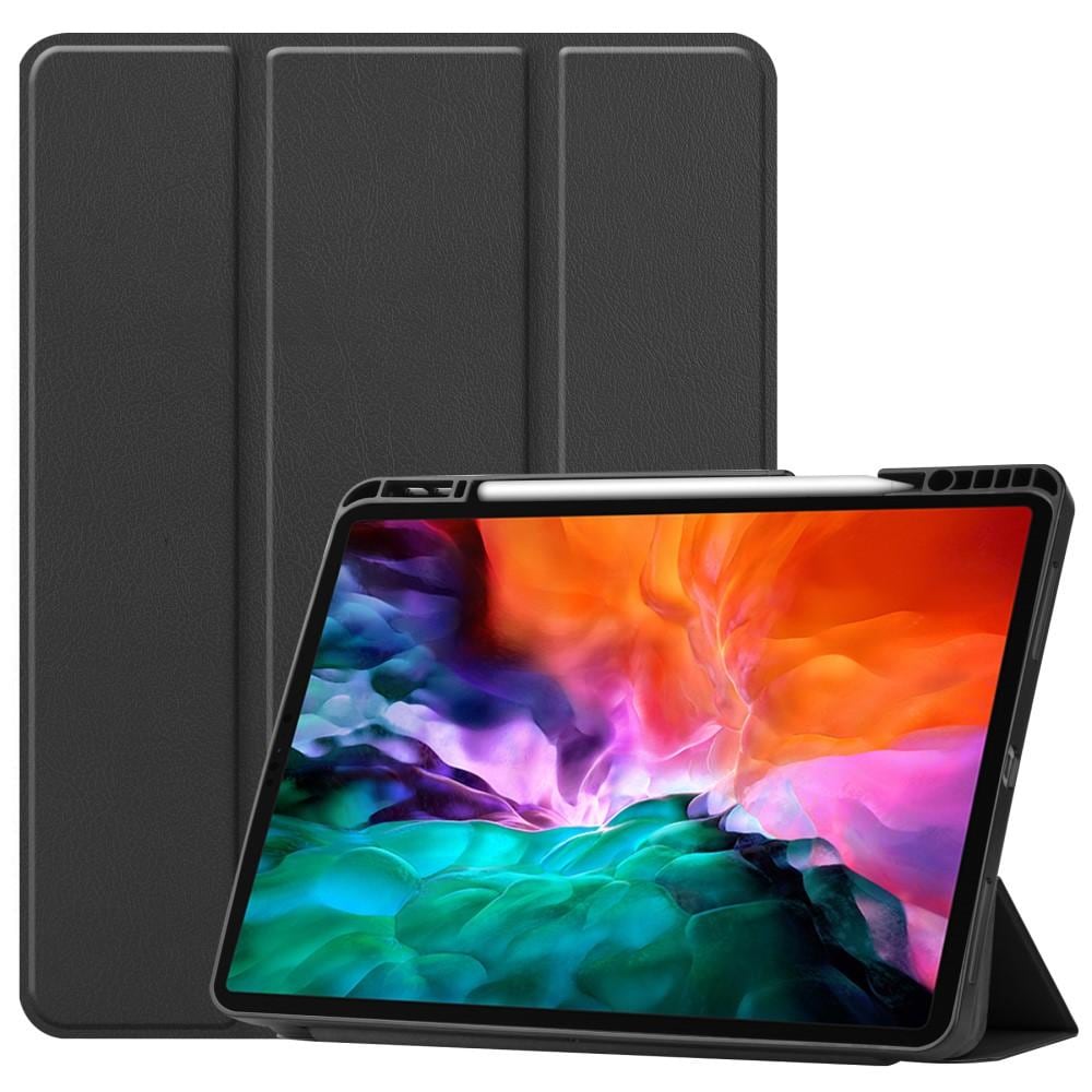 iPad Pro 12.9 6th Gen (2022) Tri-fold Fodral med pennhållare, svart