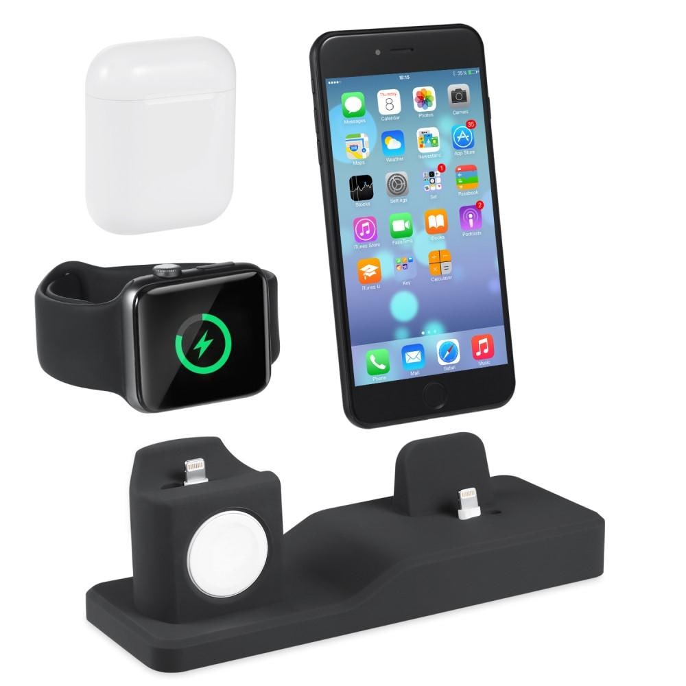 Laddningsställ (3-i-1) till AirPods, Apple Watch och iPhone, svart