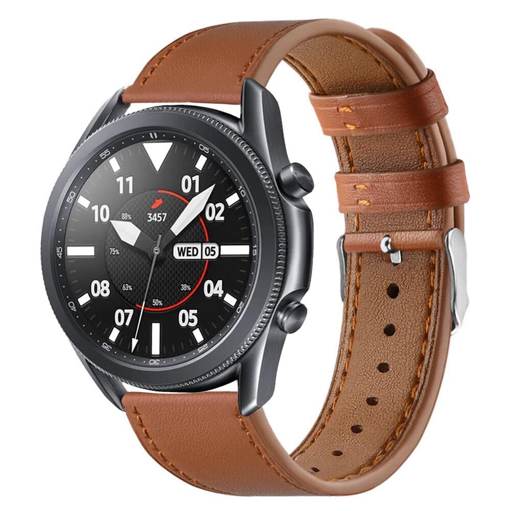 Samsung Galaxy Watch 3 45mm Armband i äkta läder, brun