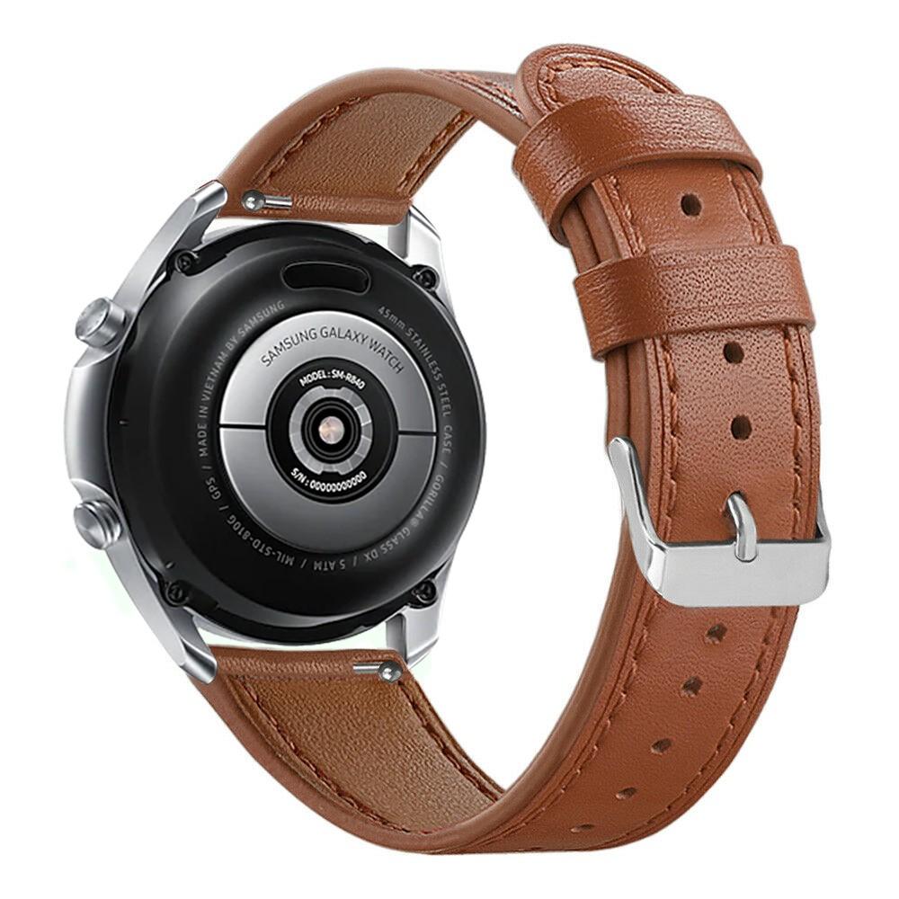 Samsung Galaxy Watch 3 45mm Armband i äkta läder, brun