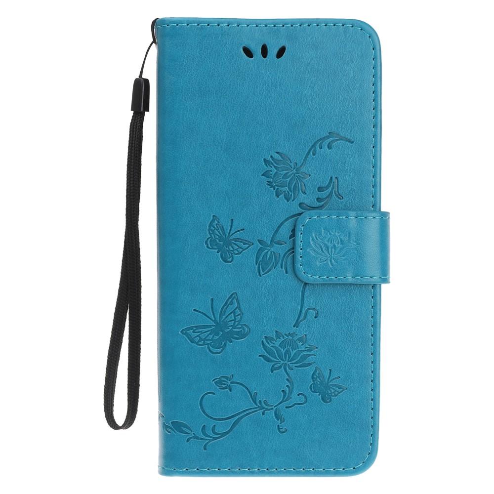 iPhone 12/12 Pro Mobilfodral med fjärilar, blå