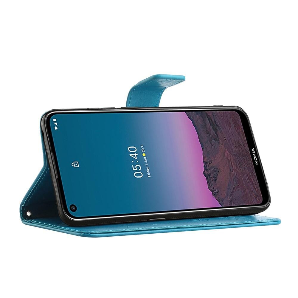 Nokia 5.4 Mobilfodral med fjärilar, Blå