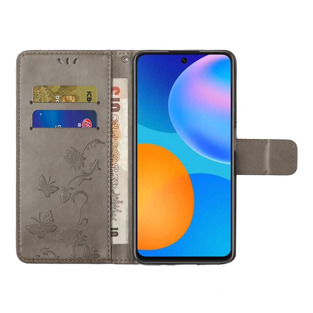 Samsung Galaxy A72 5G Mobilfodral med fjärilar, Grå
