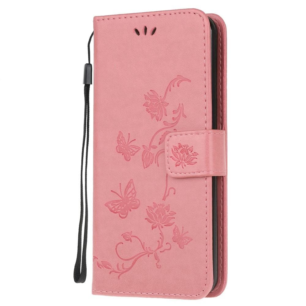 Samsung Galaxy A72 5G Mobilfodral med fjärilar, Rosa