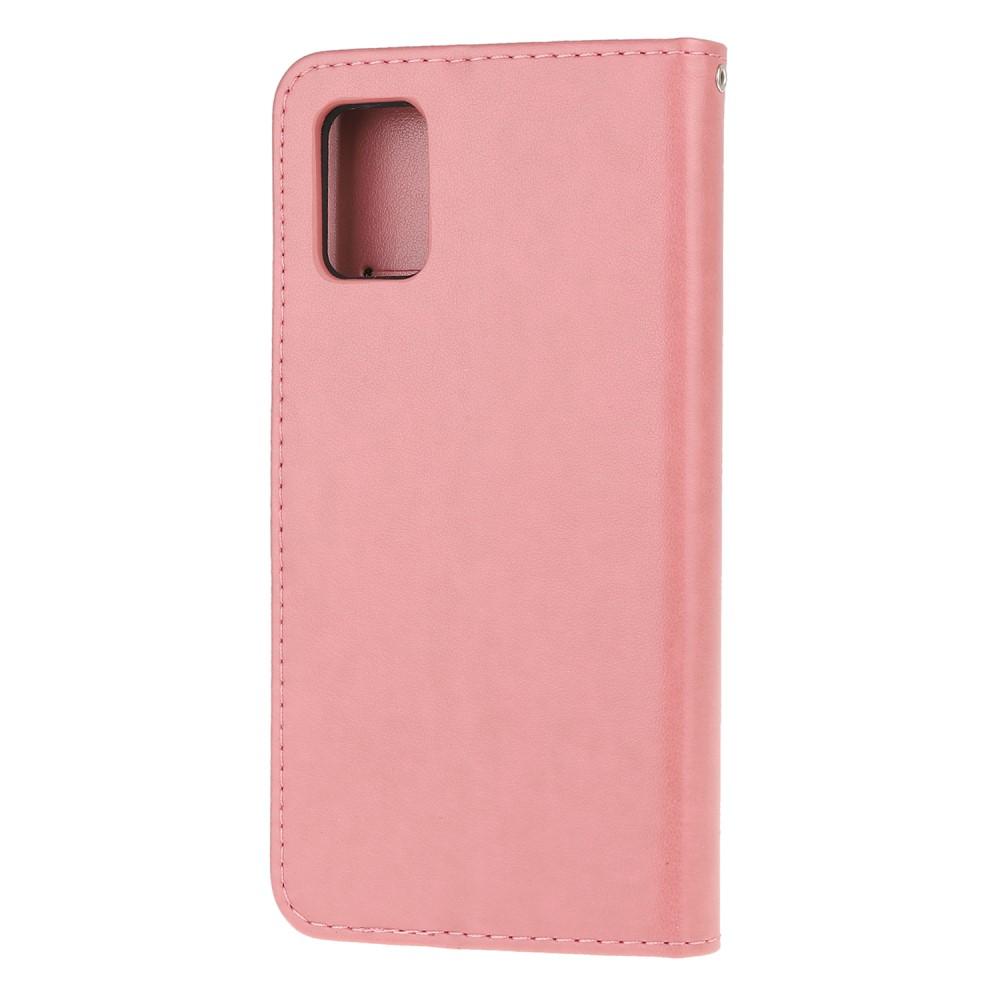 Samsung Galaxy A72 5G Mobilfodral med fjärilar, Rosa