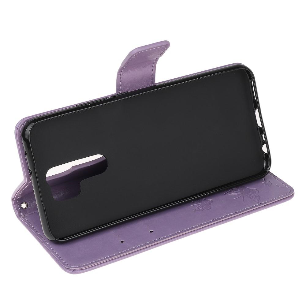 Xiaomi Redmi 9 Mobilfodral med fjärilar, Lila