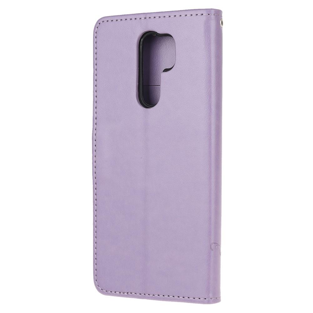 Xiaomi Redmi 9 Mobilfodral med fjärilar, Lila