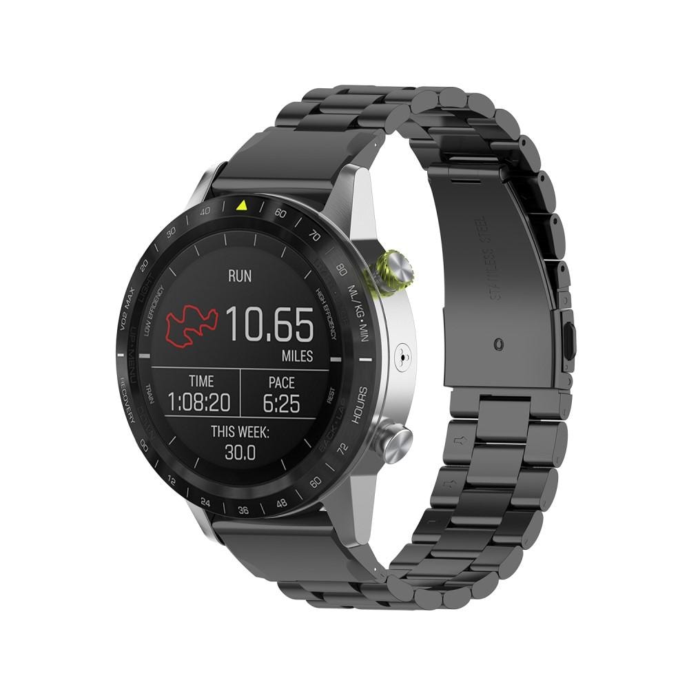 Garmin Fenix 7X Stilrent länkarmband i metall, svart