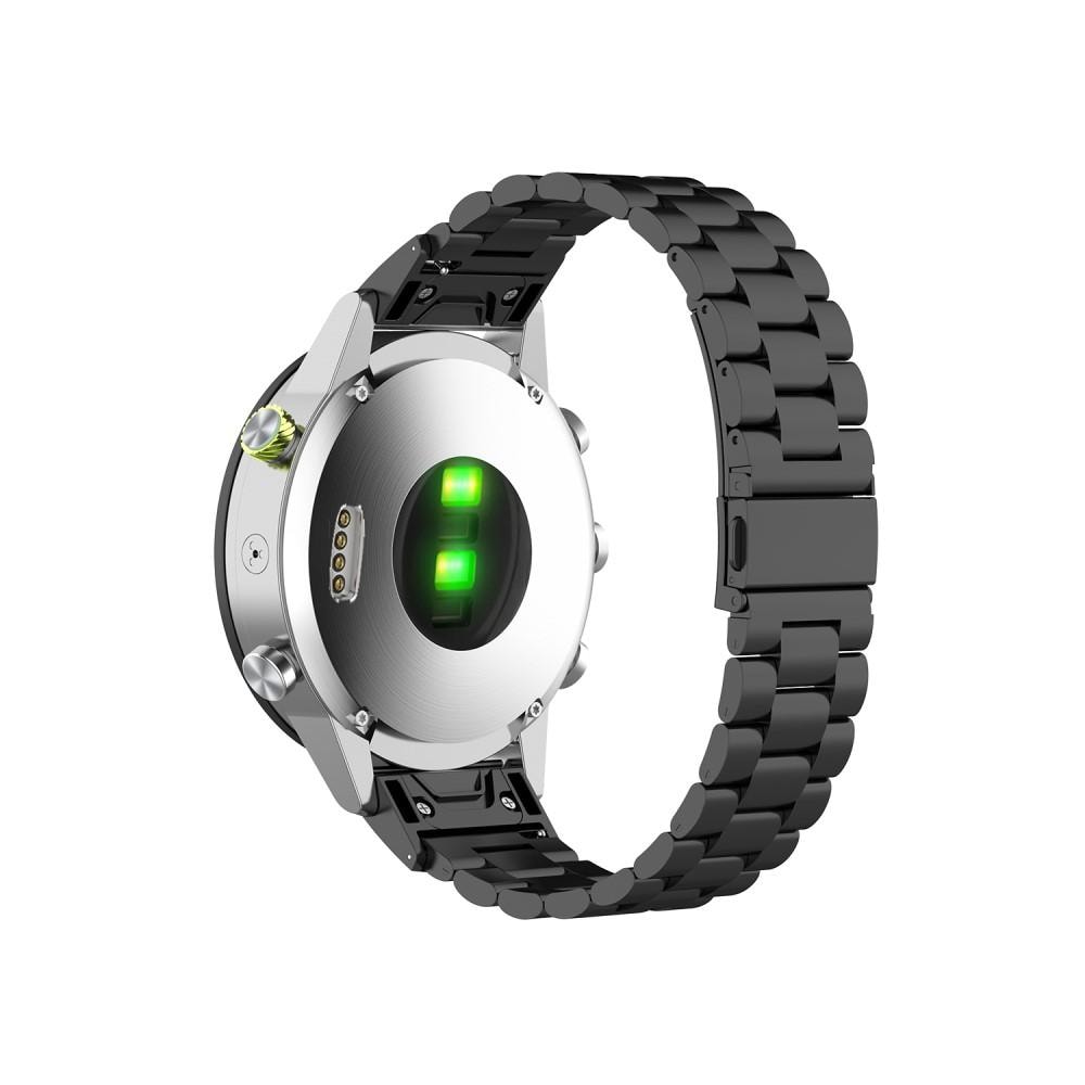 Garmin Fenix 7X Pro Stilrent länkarmband i metall, svart