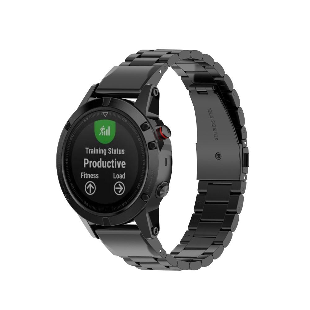 Garmin Forerunner 955 Stilrent länkarmband i metall, svart