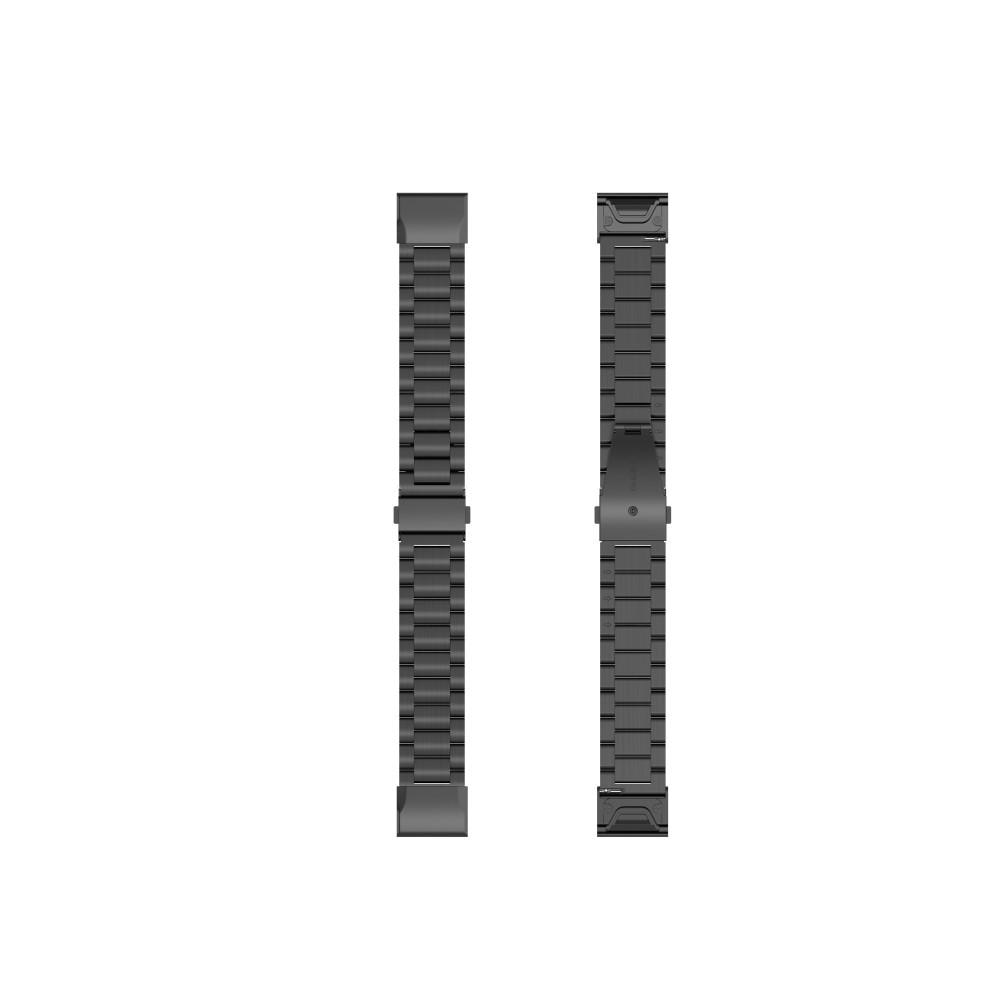 Garmin Fenix 5/5 Plus/6/6 Pro/7 Stilrent länkarmband i metall, svart