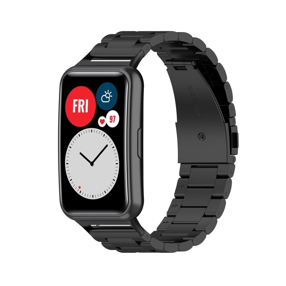 Huawei Watch Fit Stilrent länkarmband i metall, Svart