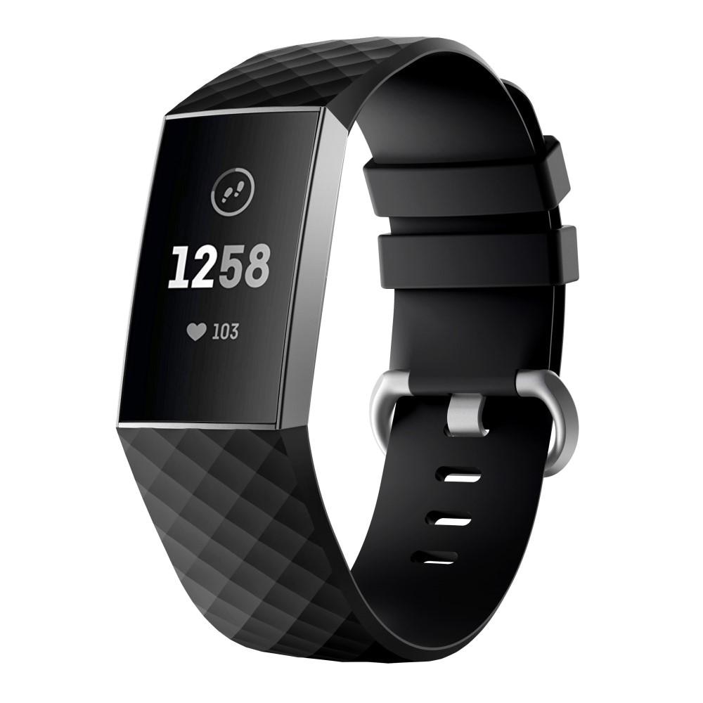 Fitbit Charge 3/4 Armband i silikon, svart