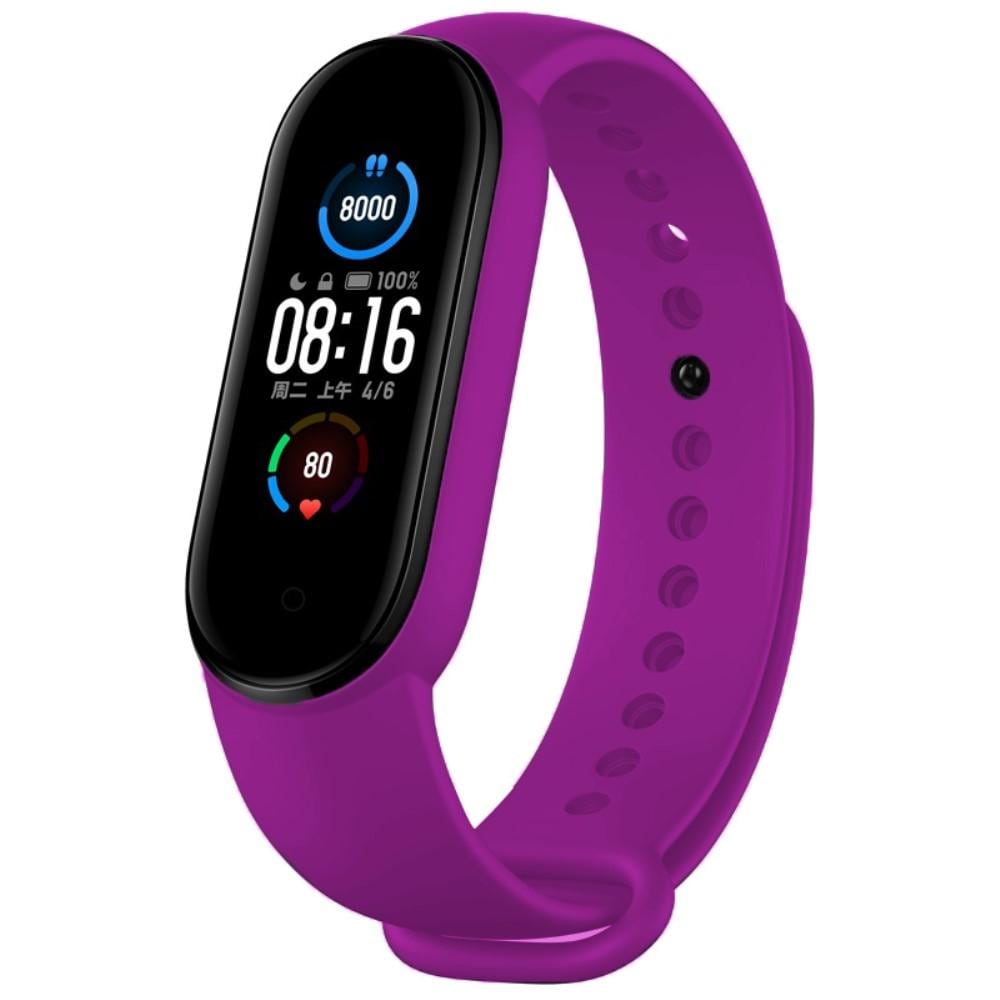 Xiaomi Mi Band 5/Mi Band 6 Armband i silikon, Lila