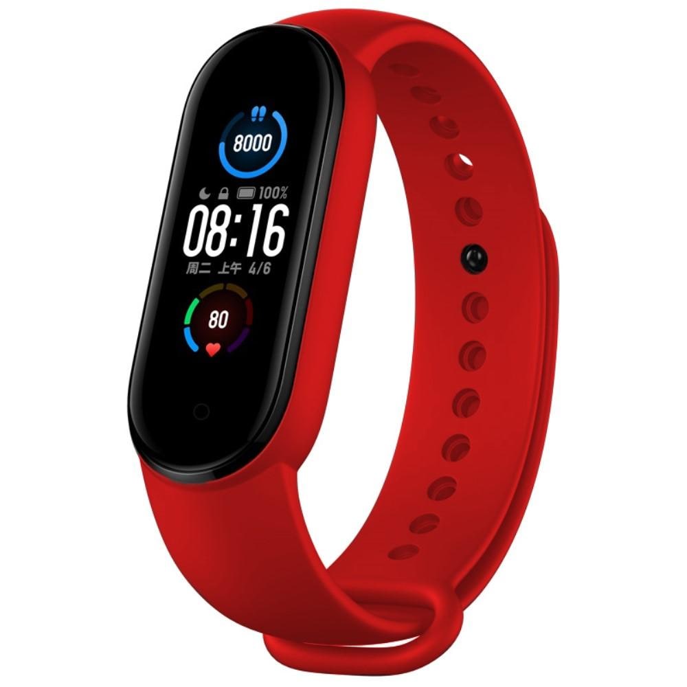 Xiaomi Mi Band 5/Mi Band 6 Armband i silikon, Röd