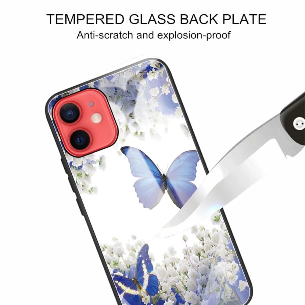 iPhone 11 Mobilskal med baksida av glas, fjärilar