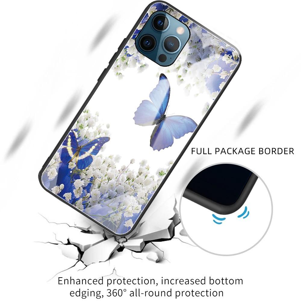 iPhone 12/iPhone 12 Pro Mobilskal med baksida av glas, Flerfärgad/Mönster