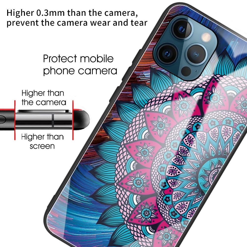 iPhone 12/12 Pro Mobilskal med baksida av glas, mandala