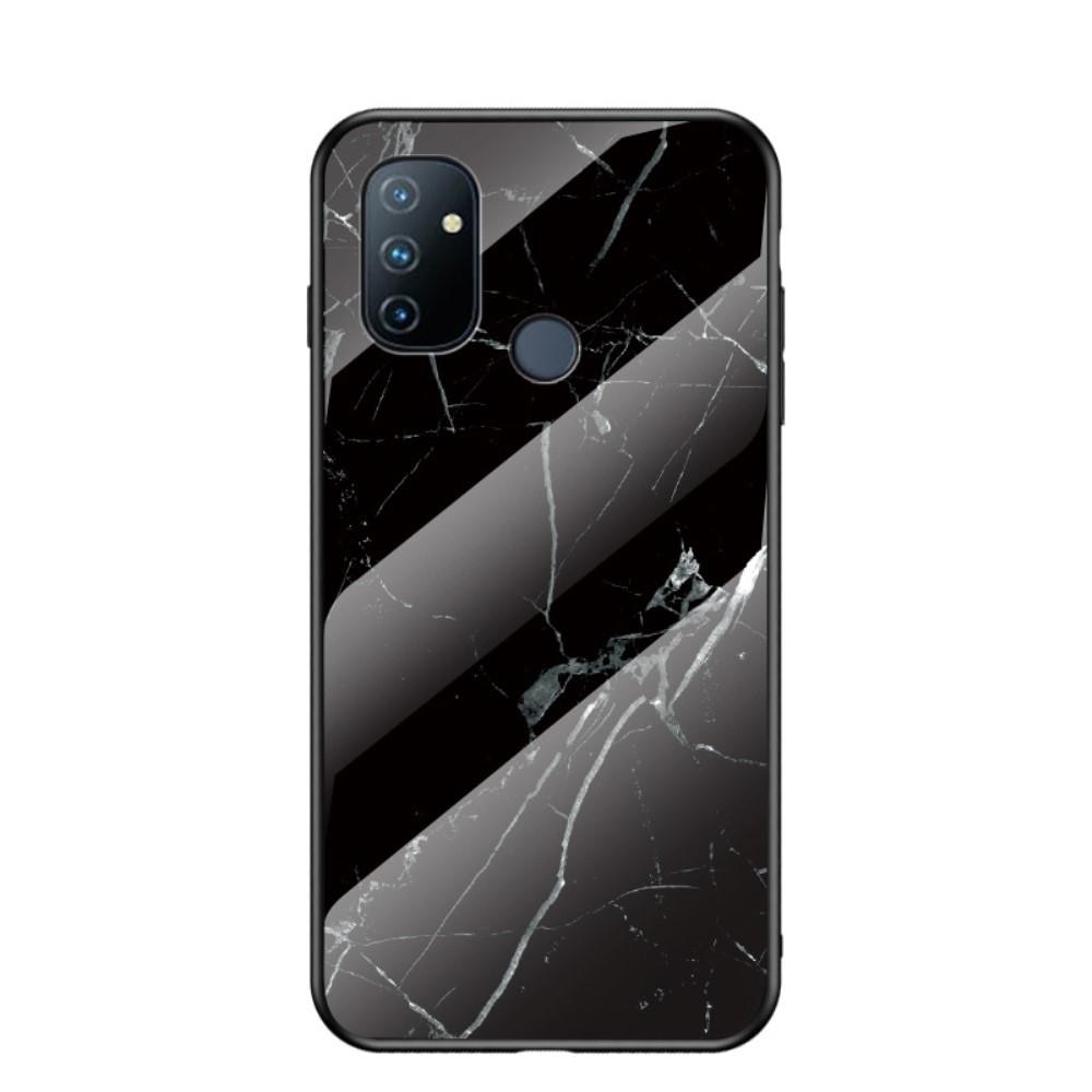 OnePlus Nord N100 Mobilskal med baksida av glas, svart marmor