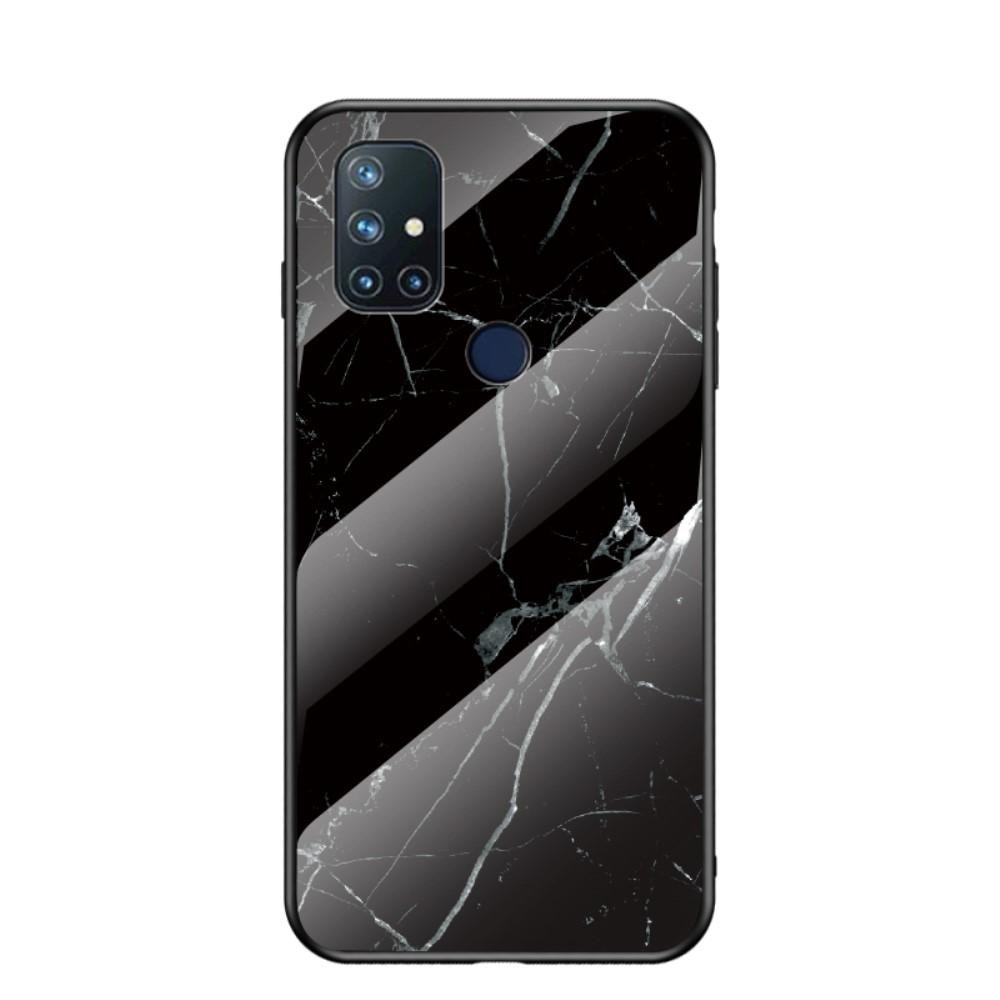 OnePlus Nord N10 5G Mobilskal med baksida av glas, svart marmor