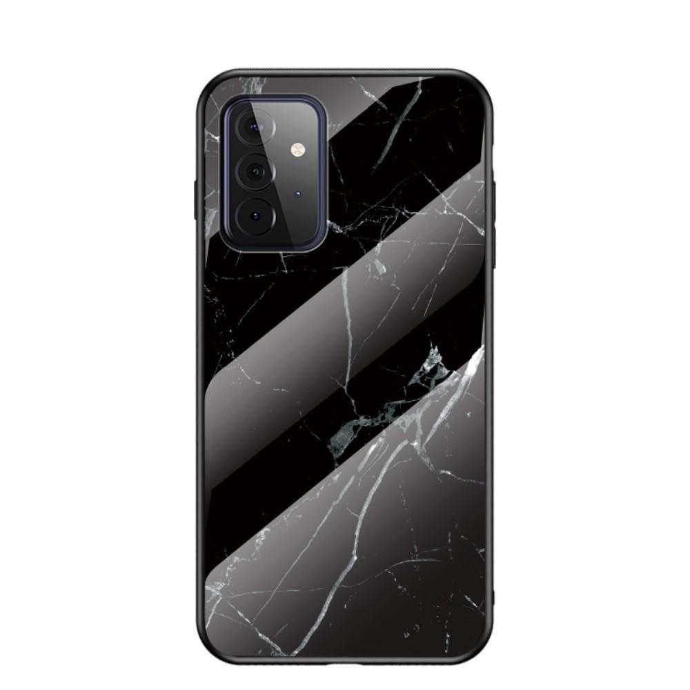 Samsung Galaxy A72 5G Mobilskal med baksida av glas, svart marmor