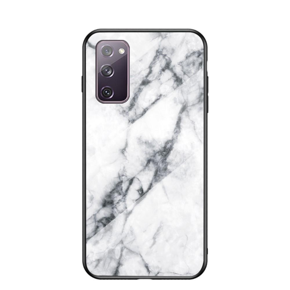 Samsung Galaxy S20 FE Mobilskal med baksida av glas, vit marmor