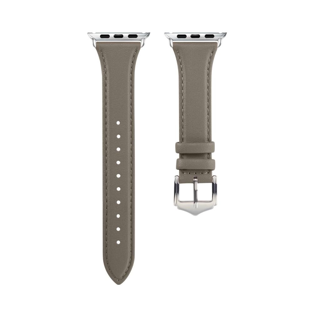 Apple Watch 40mm Smalt armband i äkta läder, grå