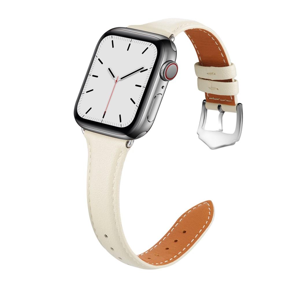 Apple Watch 41mm Series 9 Smalt armband i äkta läder, beige
