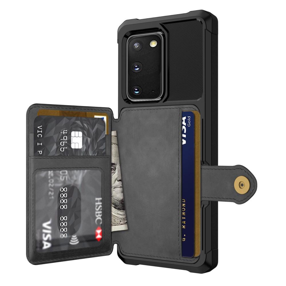 Galaxy S20 Stöttåligt Mobilskal med Plånbok, svart