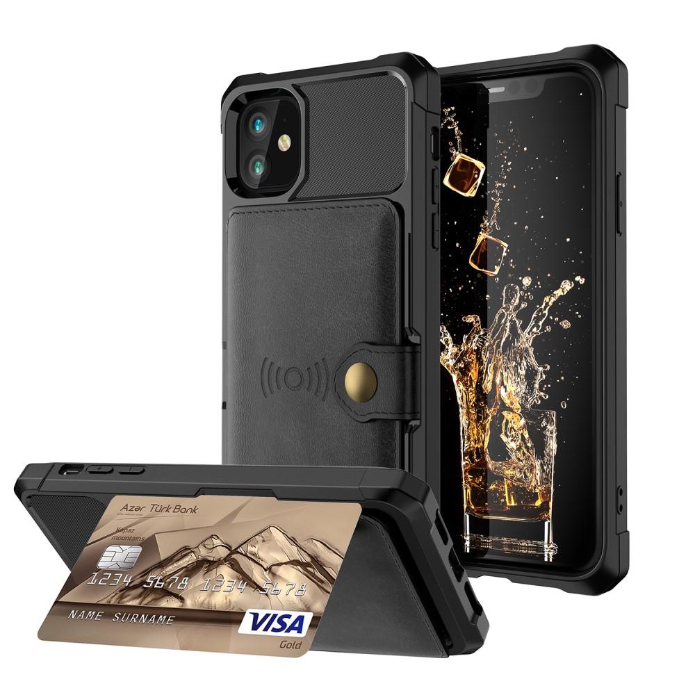 iPhone 12 Mini Stöttåligt Mobilskal med Plånbok, svart