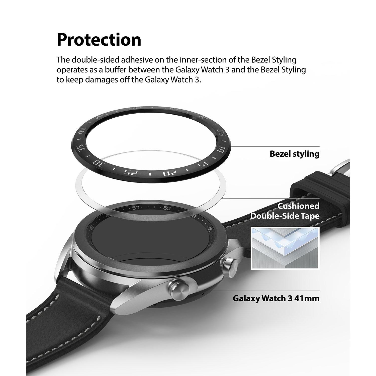 Samsung Galaxy Watch 3 41mm Skyddsram - Bezel Styling Svart