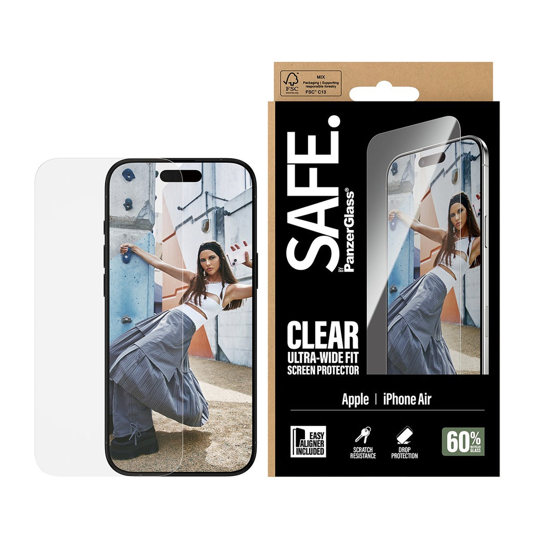 iPhone Air Skärmskydd i glas med installationsram - Ultra Wide Fit