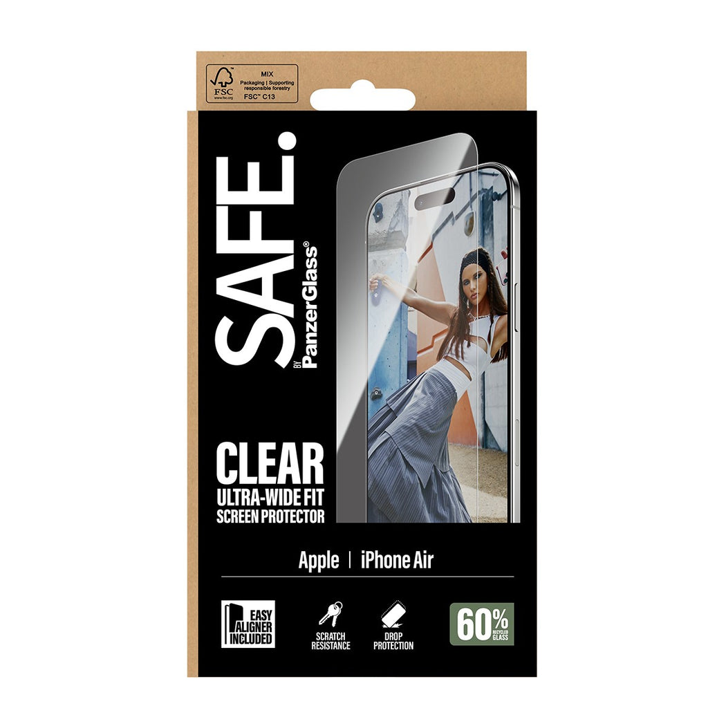 iPhone Air Skärmskydd i glas med installationsram - Ultra Wide Fit