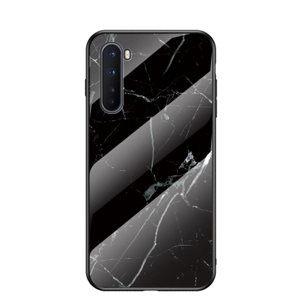 OnePlus Nord Mobilskal med baksida av glas, svart marmor