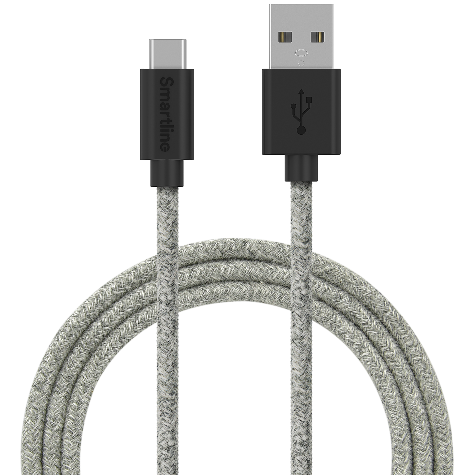 Fuzzy Laddningskabel 2m USB-C, grå