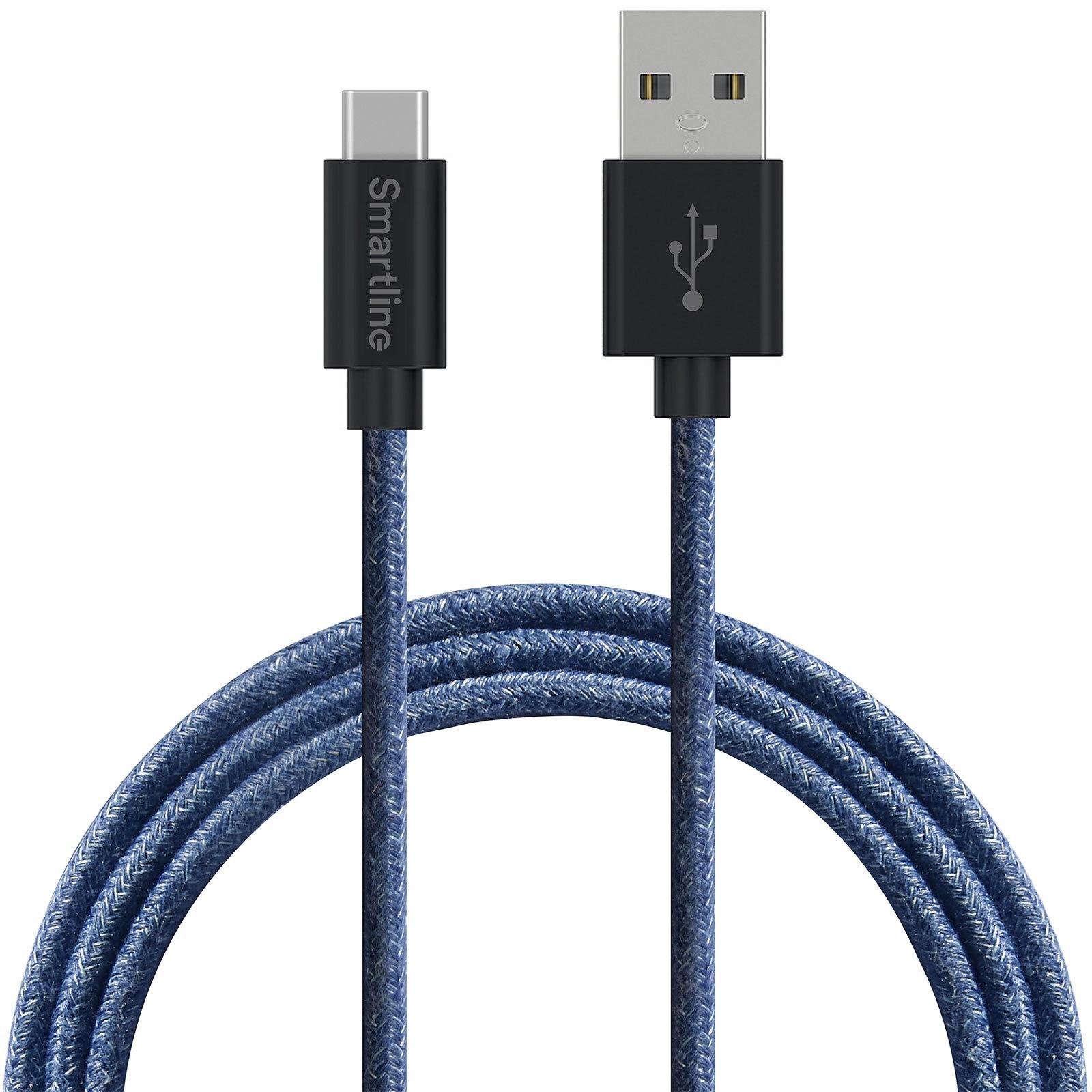 Fuzzy Laddningskabel 2m USB-C, blå