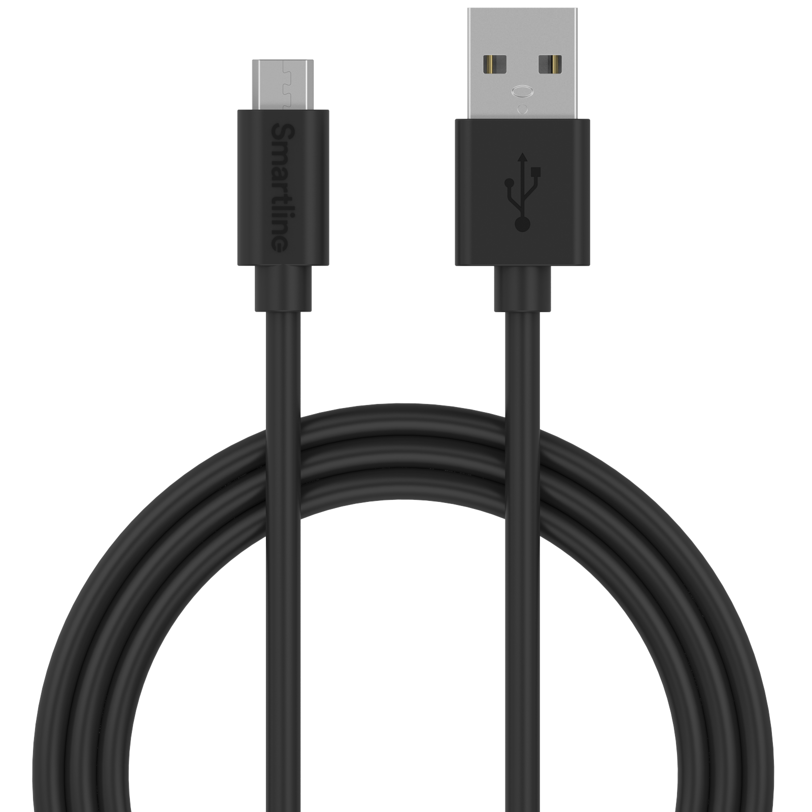 Laddningskabel 2m MicroUSB, svart