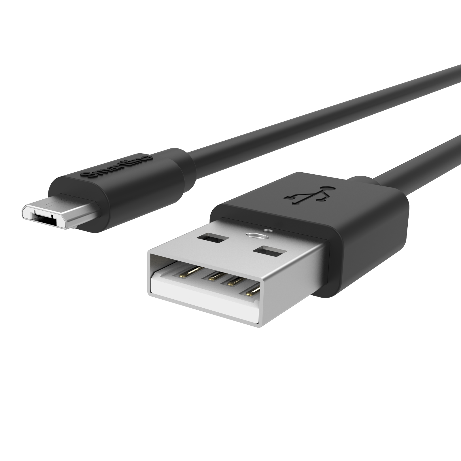 Laddningskabel 2m MicroUSB, svart