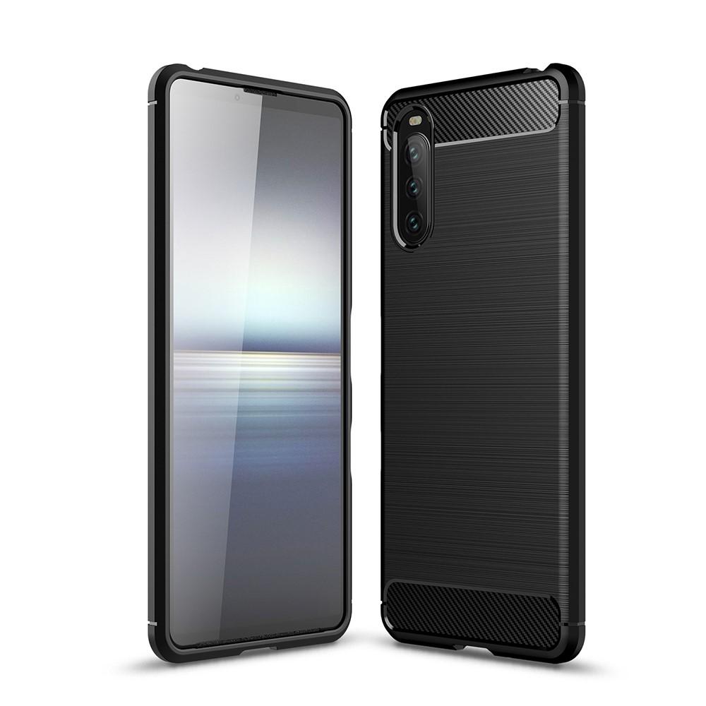 Sony Xperia 10 III TPU-skal Brushed, Svart